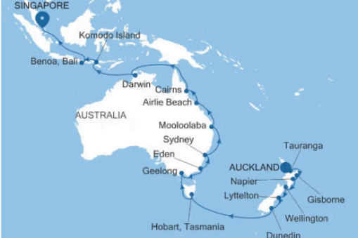 Silversea Silversea Silver Nova Journey from New Zealand to Singapore