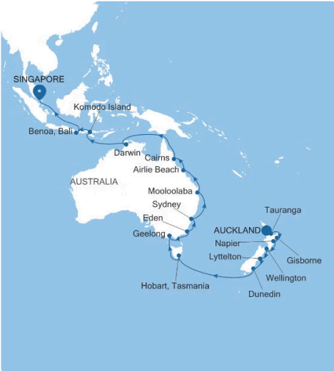 Silversea Silversea Silver Nova Journey from New Zealand to Singapore